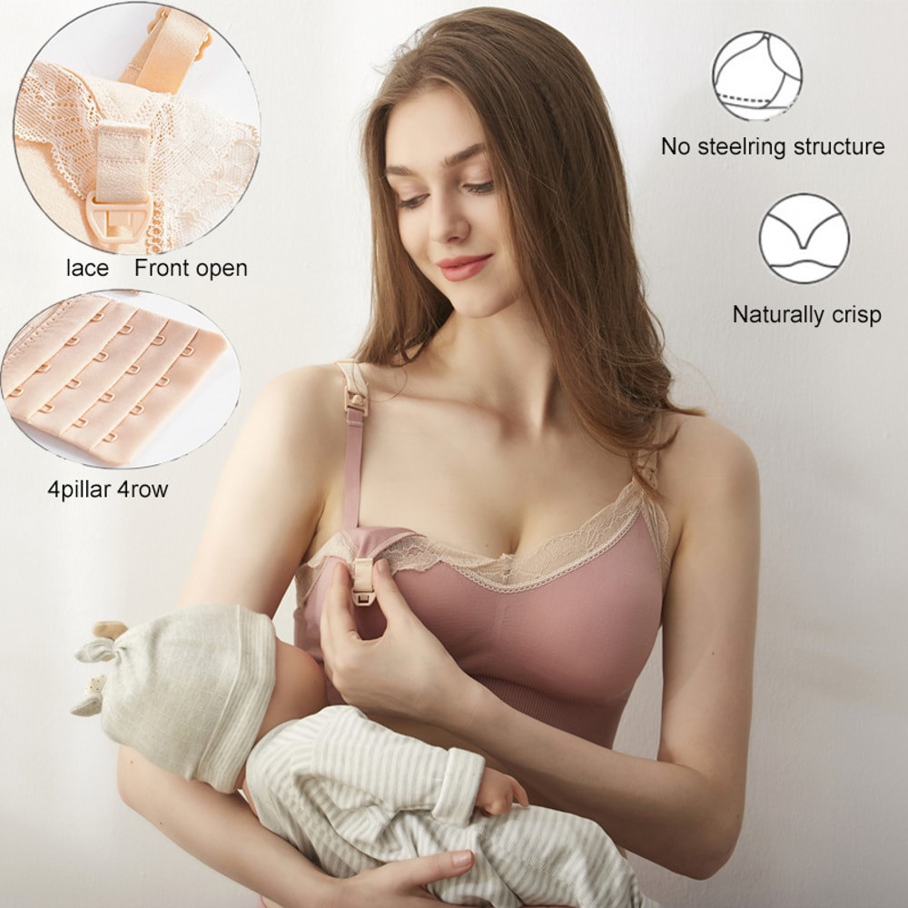ComfortEase Seamless Nursing Bra – Breathable Maternity Bra for Easy Breastfeeding Support