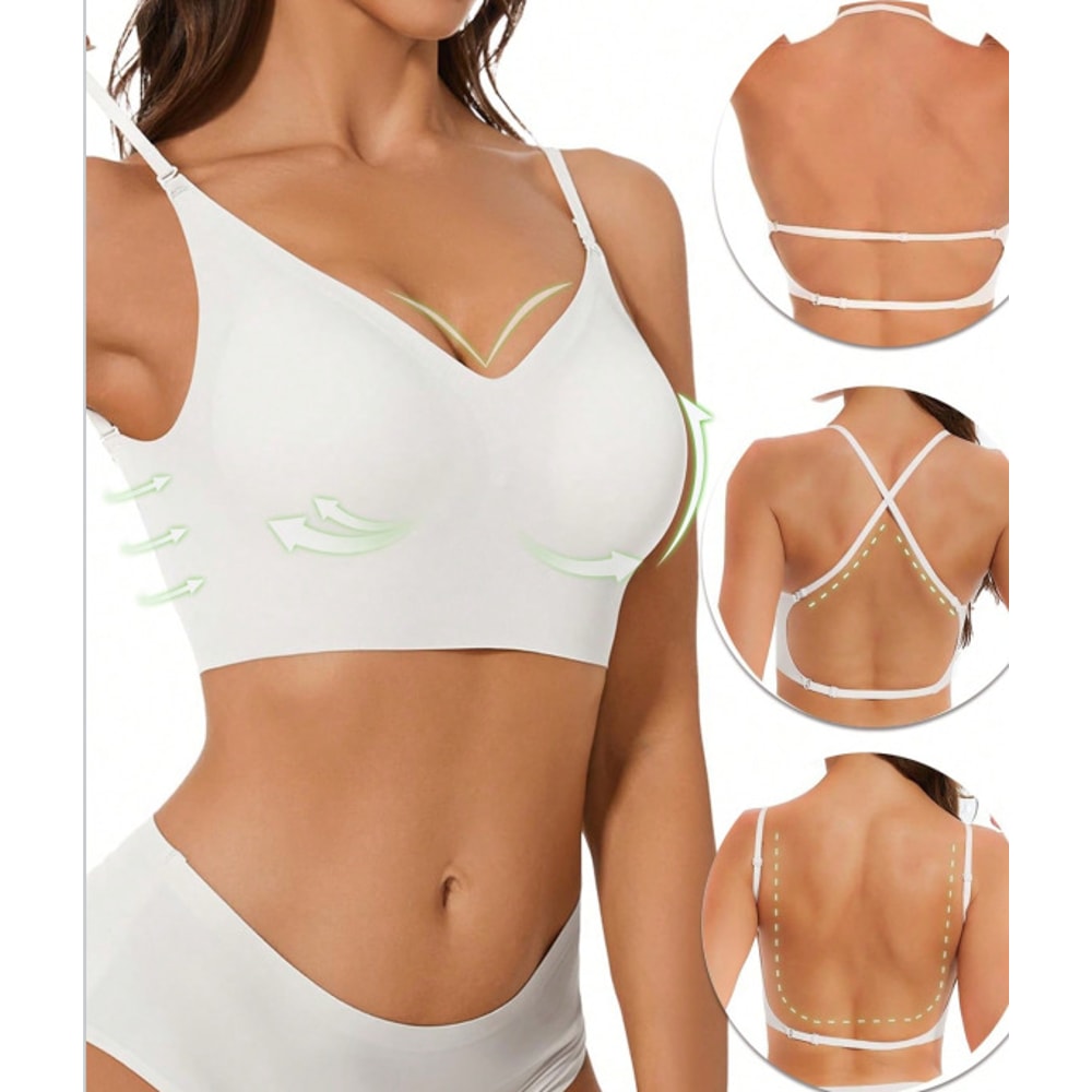InvisibleLift Deep U Plunge Backless Bra For Dresses With Push Up Support 1