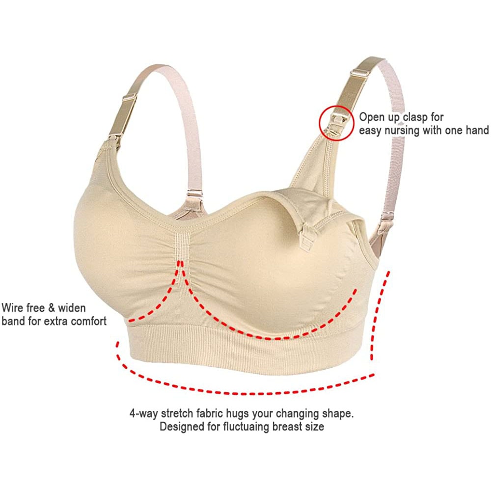 ComfortLift Seamless Maternity Nursing Bra for Breastfeeding Support and All-Day Comfort