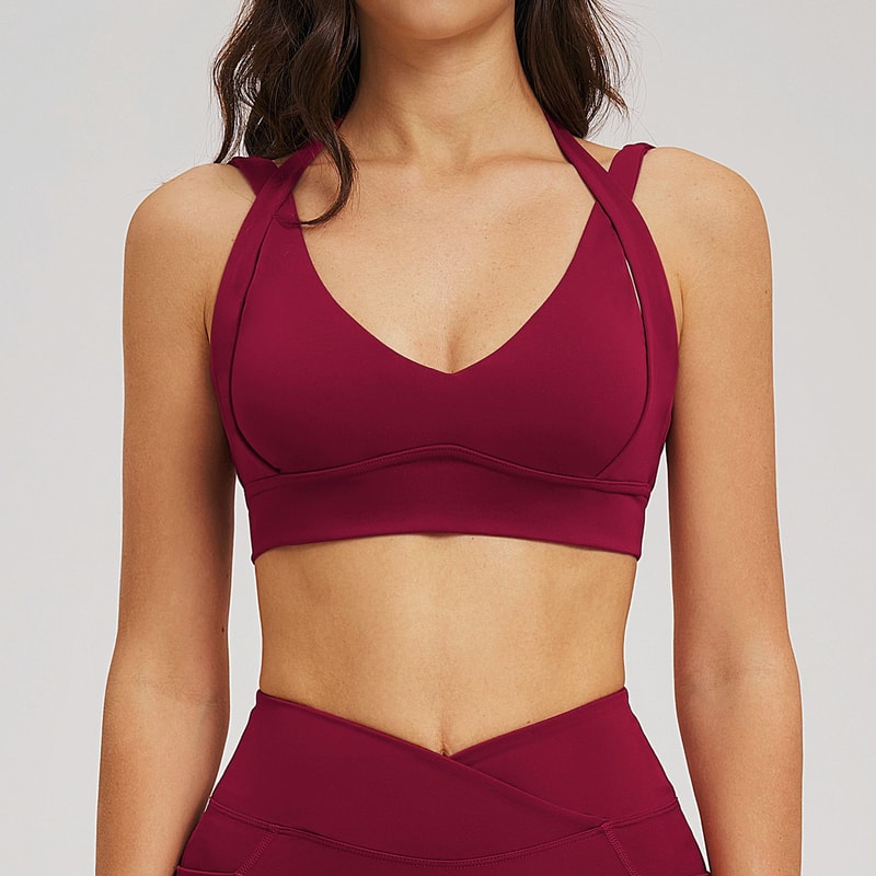 PerformanceFit Womens Sports Bra Breathable Fitness Top Push Up Yoga Bra 3