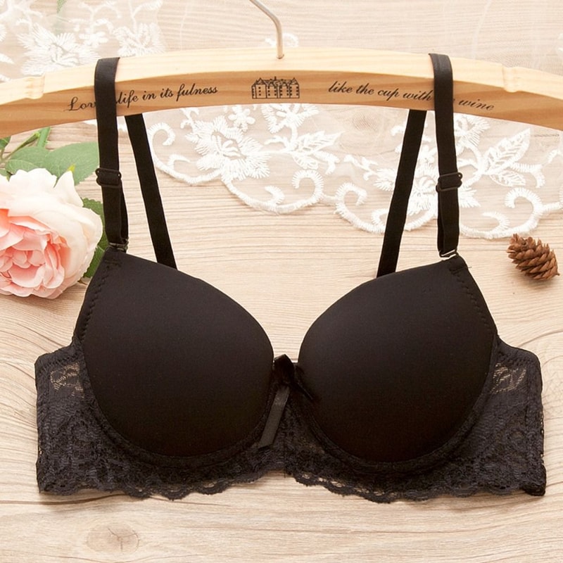 ElegantLift Deep V Lace Push Up Bra For Women Shockproof Anti Sag Push Up Bra Support 0