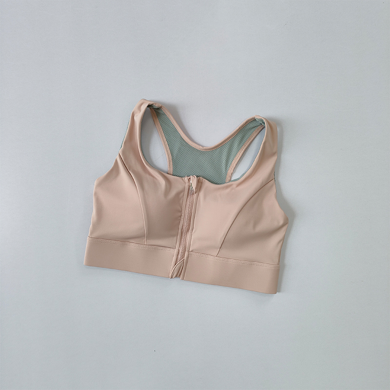 FlexLift High Impact Sports Bra With Front Zipper Fixed Support Cups 6