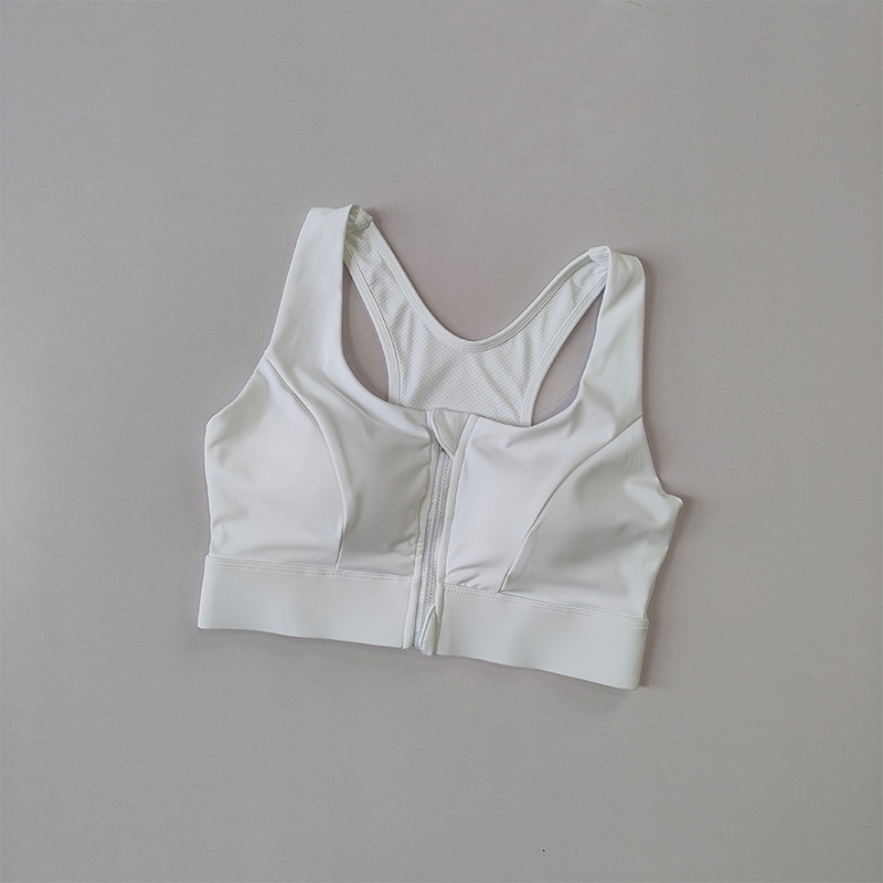 FlexLift High Impact Sports Bra With Front Zipper Fixed Support Cups 7