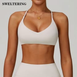 flexlift cross back sports bra for women | shockproof yoga bra workout crop top