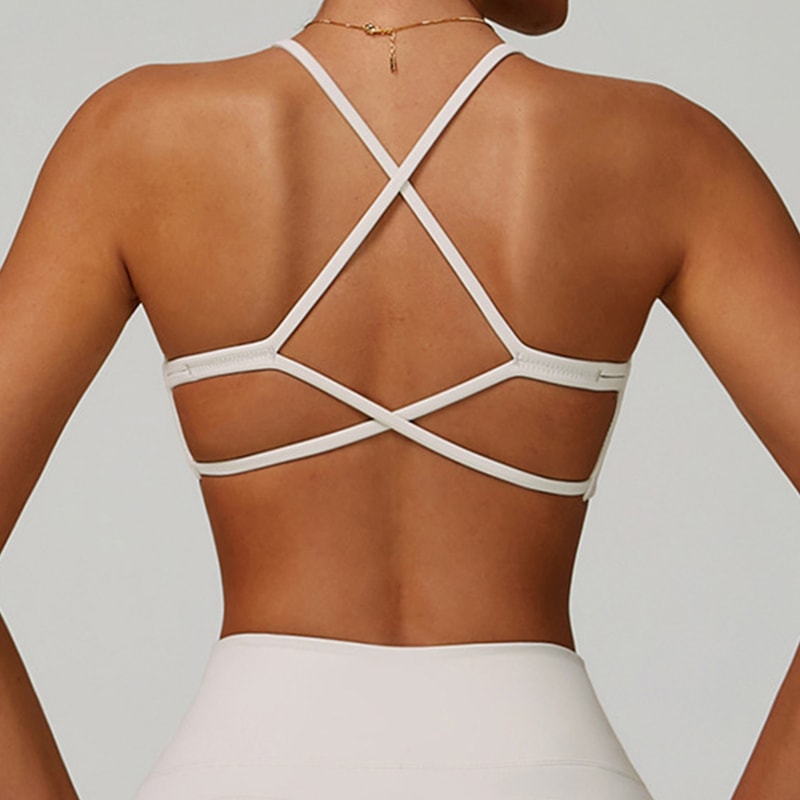 FlexLift Cross Back Sports Bra For Women Shockproof Yoga Bra Workout Crop Top 2