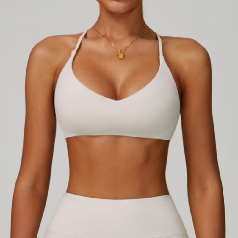 FlexLift Cross Back Sports Bra For Women Shockproof Yoga Bra Workout Crop Top 4