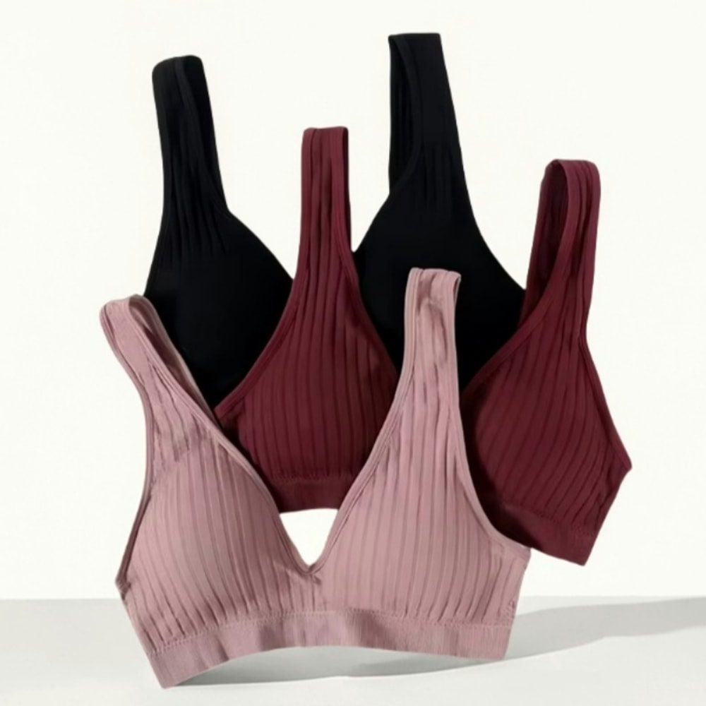 LiftEase Seamless Push Up Bra – Wireless V-Neck Backless Comfort Bralette