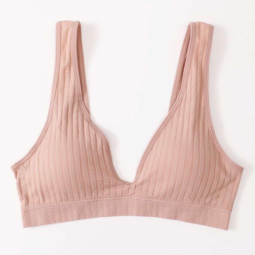 LiftEase Seamless Push Up Bra – Wireless V-Neck Backless Comfort Bralette