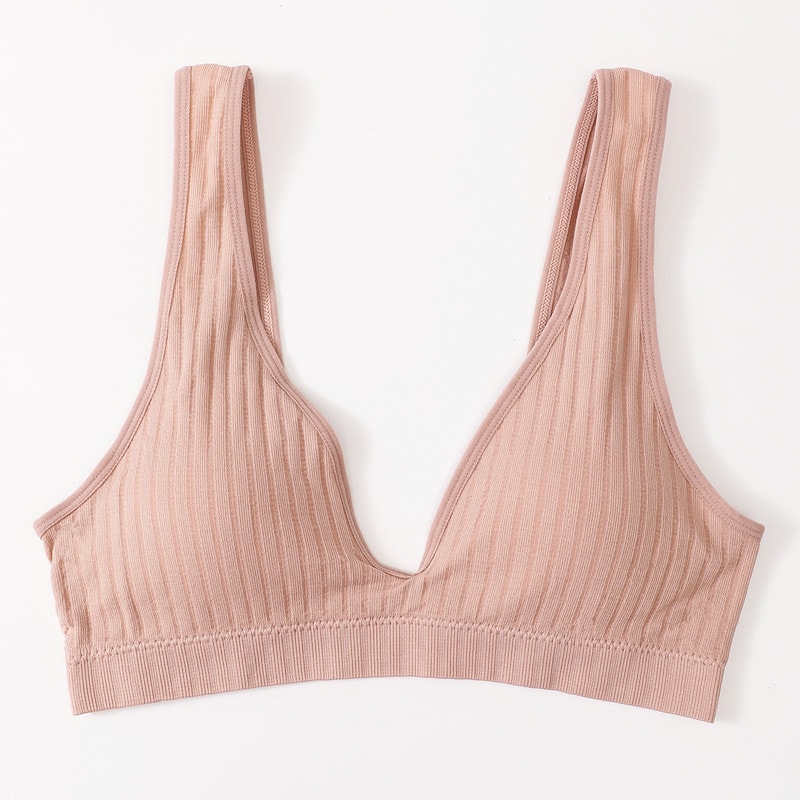 LiftEase Seamless Push Up Bra – Wireless V-Neck Backless Comfort Bralette