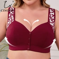comfortlift plus size front closure bra – wireless support with wide straps & breathable fit