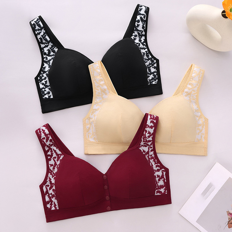 ComfortLift Plus Size Front Closure Bra – Wireless Support with Wide Straps & Breathable Fit