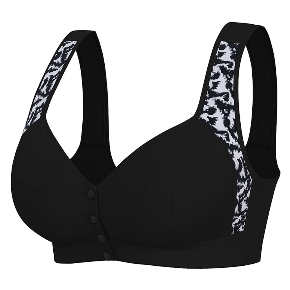 ComfortLift Plus Size Front Closure Bra – Wireless Support with Wide Straps & Breathable Fit