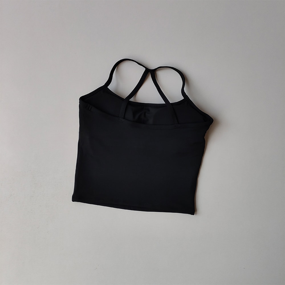 Padded Yoga Sports Bra Tank for Women – Thin Strap Fitness & Pilates Support