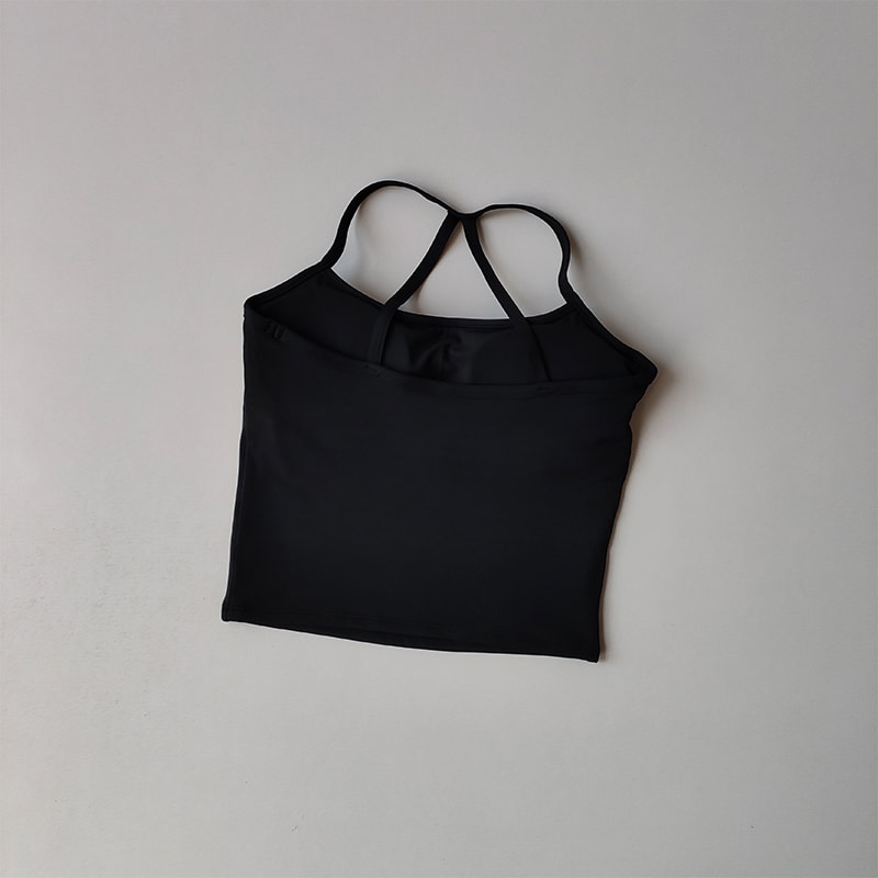 Padded Yoga Sports Bra Tank for Women – Thin Strap Fitness & Pilates Support