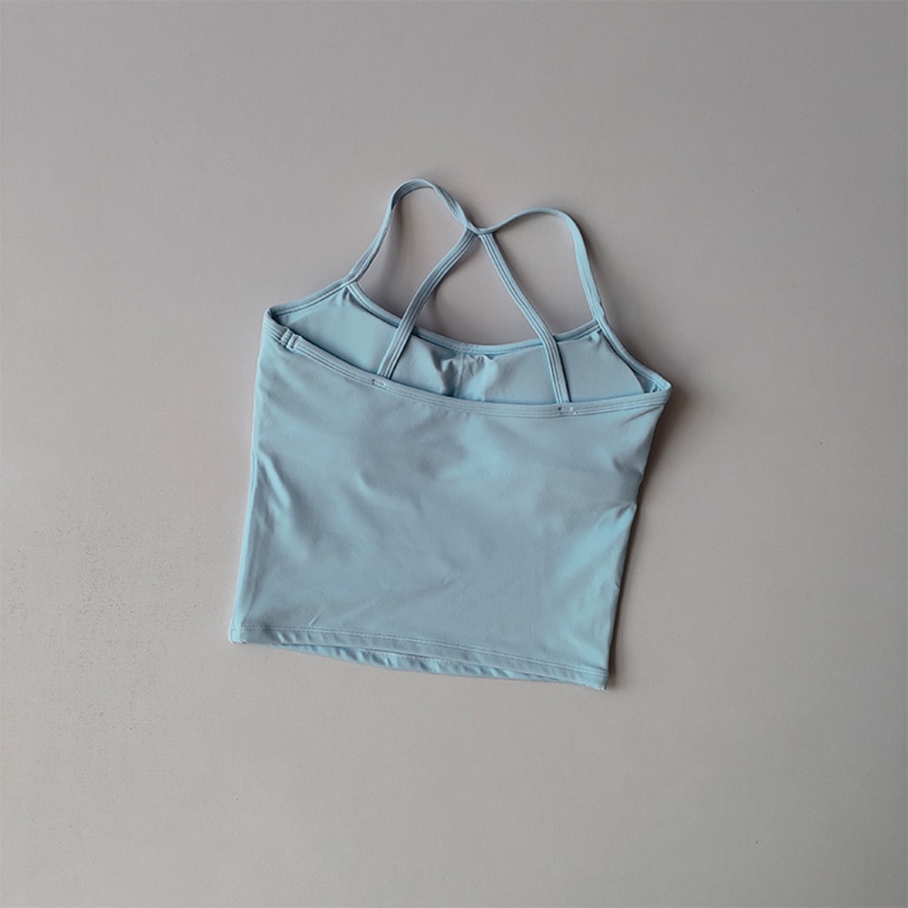 Padded Yoga Sports Bra Tank for Women – Thin Strap Fitness & Pilates Support