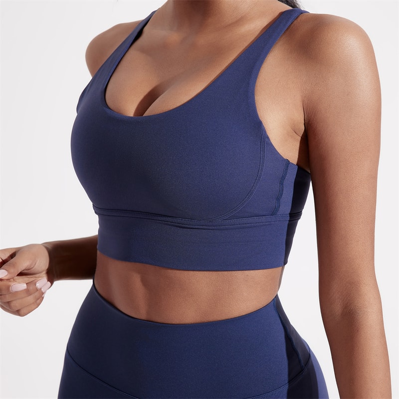 Cross Back High Support Sports Bra for Women – Padded Gym Training & Yoga Bra