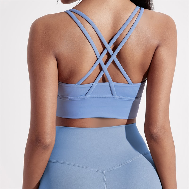 Cross Back High Support Sports Bra for Women – Padded Gym Training & Yoga Bra