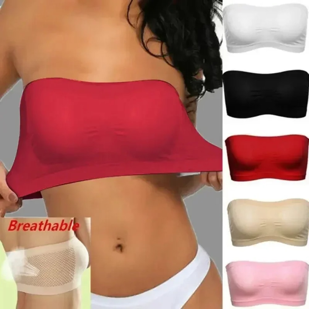 AirFlex Seamless Mesh Tube Bra For Women Strapless Bra Tube Bra Comfort Support 2