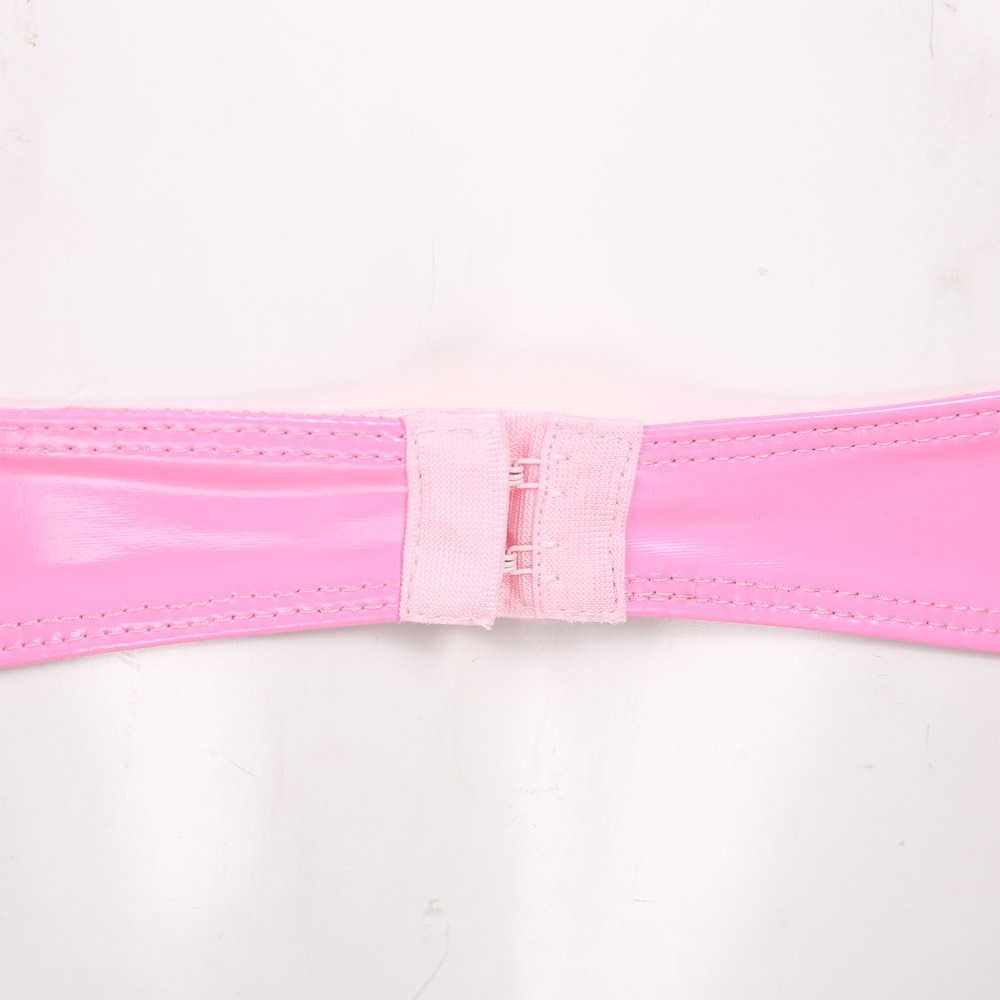 Wet Look Faux Leather Bralette – Wire-Free Sexy Lingerie Crop Top for Women