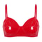 Wet Look Faux Leather Bralette – Wire-Free Sexy Lingerie Crop Top for Women