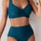 SunCurve Cross Strap High Waist Push Up Bikini Set For Women 0