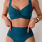 SunCurve Cross Strap High Waist Push Up Bikini Set For Women 1