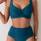 SunCurve Cross Strap High Waist Push Up Bikini Set For Women 2