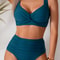 SunCurve Cross Strap High Waist Push Up Bikini Set For Women 3