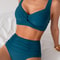 SunCurve Cross Strap High Waist Push Up Bikini Set For Women 4
