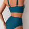 SunCurve Cross Strap High Waist Push Up Bikini Set For Women 5