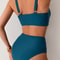 SunCurve Cross Strap High Waist Push Up Bikini Set For Women 5
