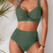 SunCurve Cross Strap High Waist Push Up Bikini Set For Women 7