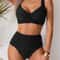 SunCurve Cross Strap High Waist Push Up Bikini Set For Women 10