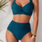 SunCurve Cross Strap High Waist Push Up Bikini Set For Women 6