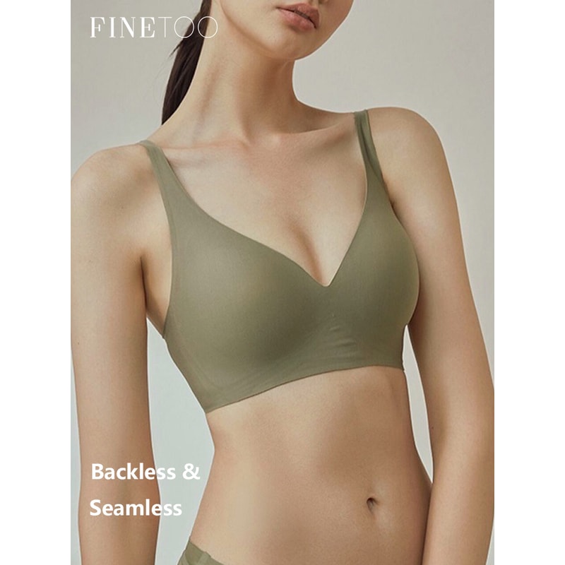 Seamless Deep V Push Up Bra for Women – Wireless Padded Bralette with Beauty Back Support