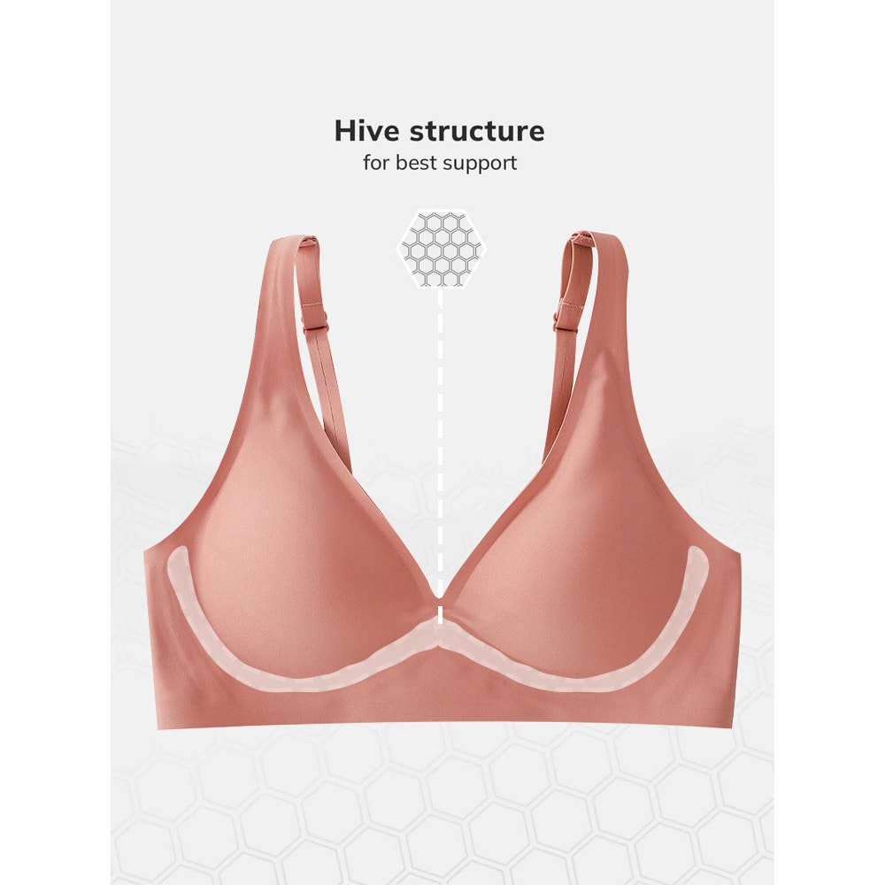 Seamless Deep V Push Up Bra for Women – Wireless Padded Bralette with Beauty Back Support