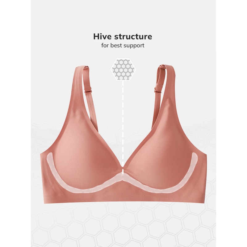 Seamless Deep V Push Up Bra for Women – Wireless Padded Bralette with Beauty Back Support