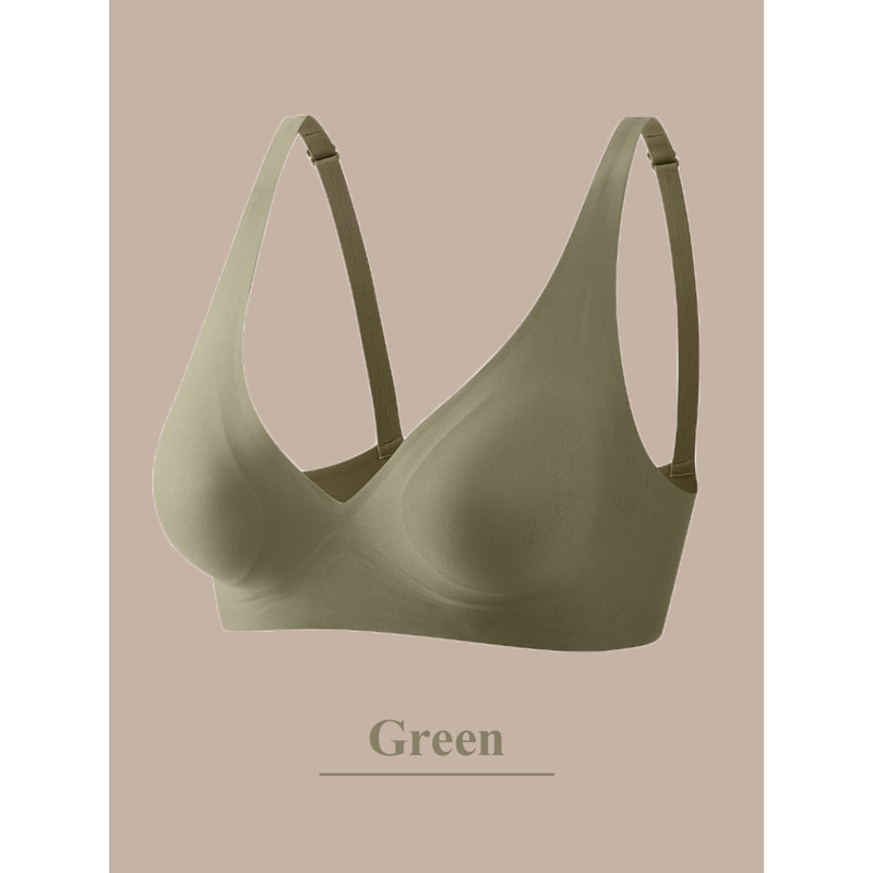 Seamless Deep V Push Up Bra for Women – Wireless Padded Bralette with Beauty Back Support
