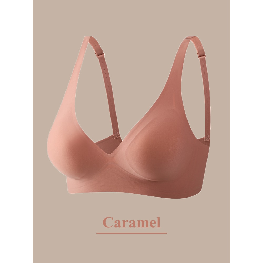 Seamless Deep V Push Up Bra for Women – Wireless Padded Bralette with Beauty Back Support