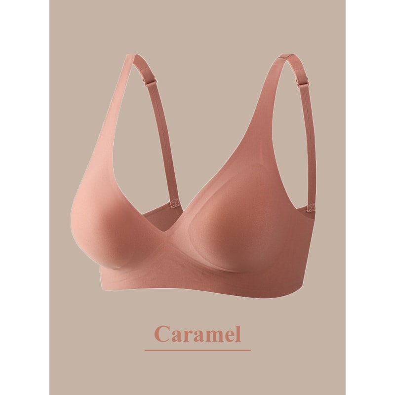 Seamless Deep V Push Up Bra for Women – Wireless Padded Bralette with Beauty Back Support