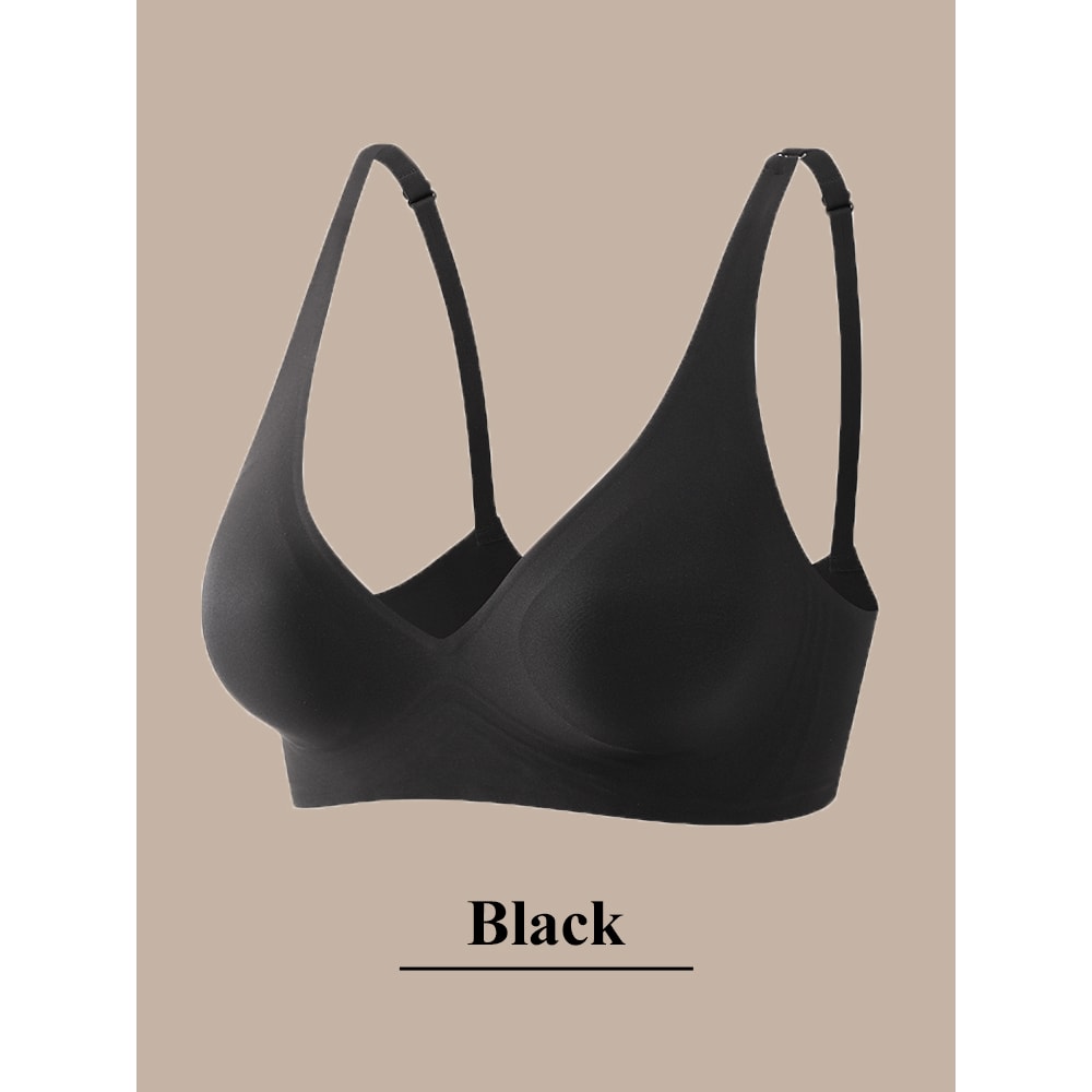 Seamless Deep V Push Up Bra for Women – Wireless Padded Bralette with Beauty Back Support