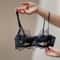 Romantic Lace Sheer Push Up Bra for Women – Elegant Unlined Lingerie with Bow Detail