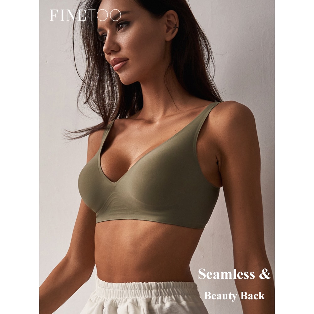 ComfortLift Seamless Wireless Push Up Bra For Women Deep V Padded Bralette 0