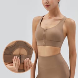 powerzip high impact sports bra for women – front zipper running, yoga & gym support