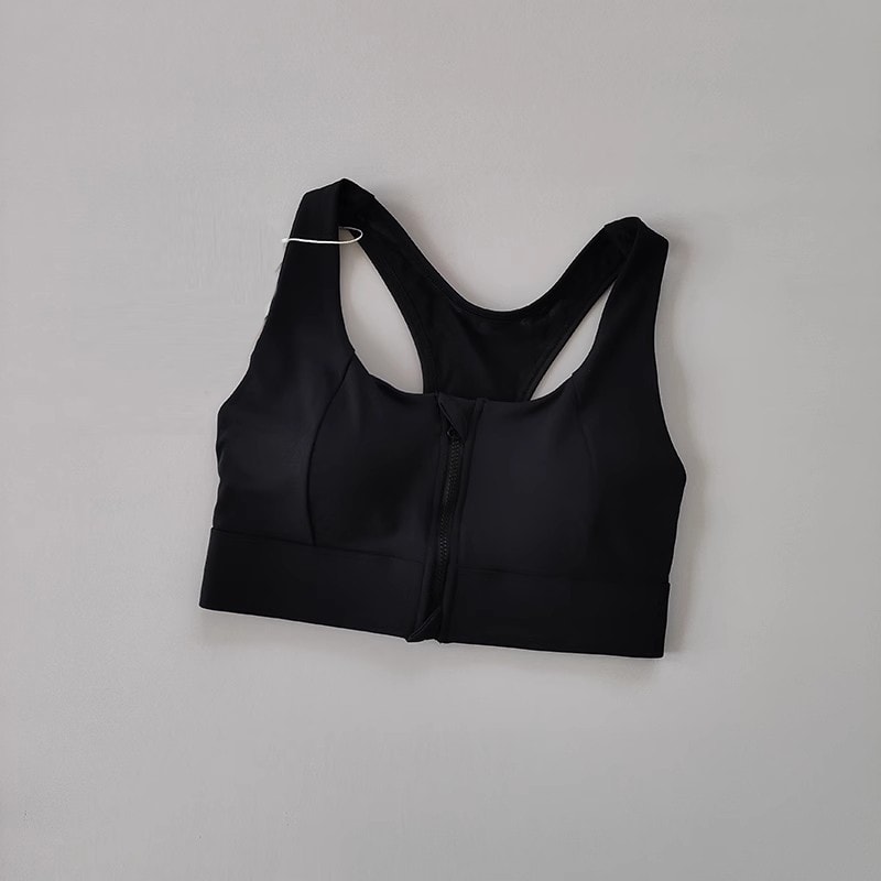 PowerZip High Impact Sports Bra for Women – Front Zipper Running, Yoga & Gym Support