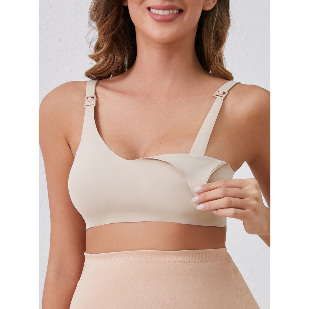 MomEase Seamless Maternity Nursing Bra – Wireless Comfort Bra for Pregnancy & Breastfeeding