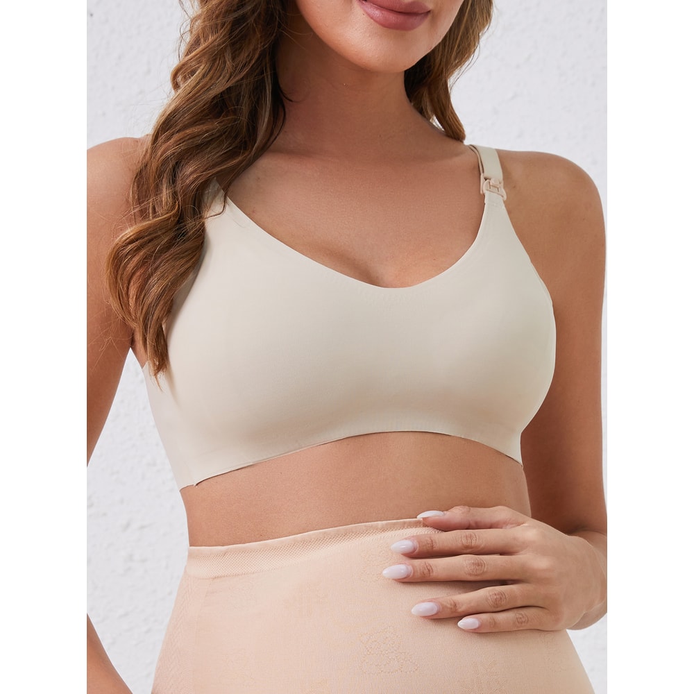 MomEase Seamless Maternity Nursing Bra – Wireless Comfort Bra for Pregnancy & Breastfeeding