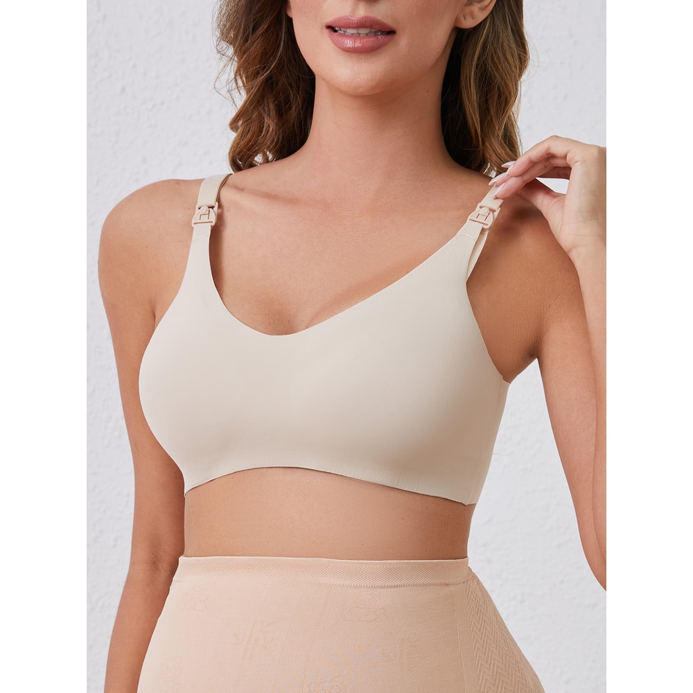 MomEase Seamless Maternity Nursing Bra – Wireless Comfort Bra for Pregnancy & Breastfeeding