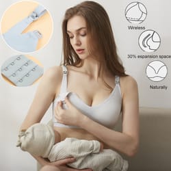 plus size seamless maternity nursing bra with removable pads & easy feeding