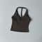 Womens Halter V Neck Sport Bra – Beautiful Back Yoga & Running Fitness Top